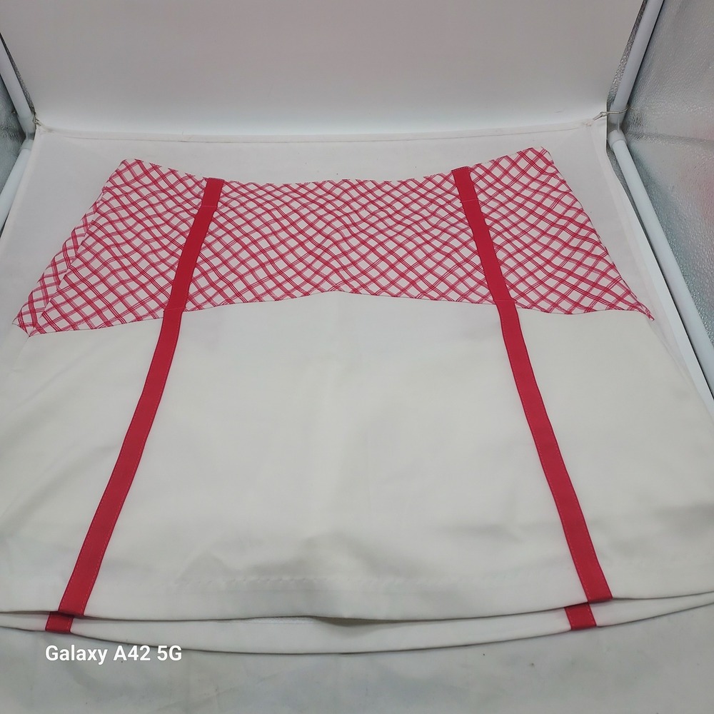 Lady Hagen Golf Skort Womens 10 White Red‎ Plaid Pattern Athletic Tennis Skirt